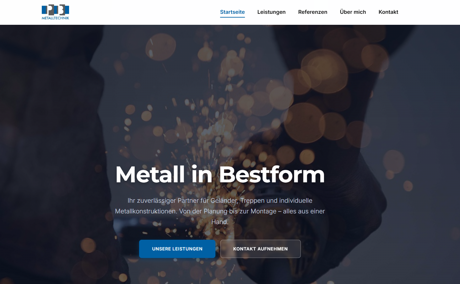 PB Metalltechnik Website Mockup